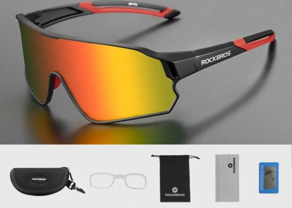 RockBros Cykelbriller, Black/Red