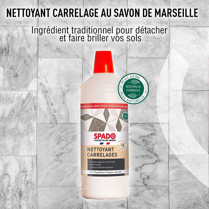 Nettoyant carrelages au savon de Marseille - Flacon de 1 L