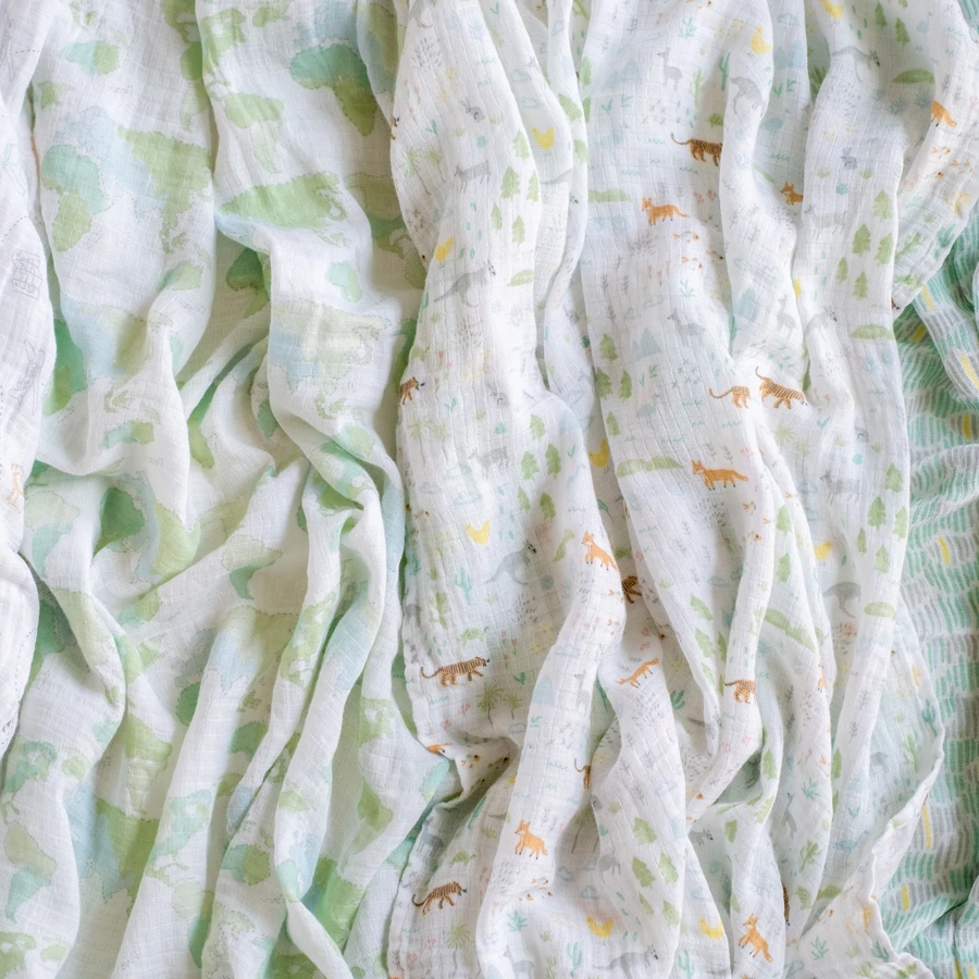 aden + anais™ essentials Baumwoll-Musselin-Pucktuch 4er Pack Voyager