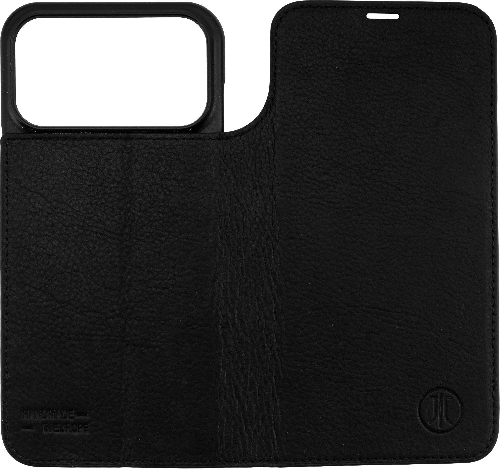 iPhone 17 Pro Echtleder Bookcase Hülle Tegel (11125) - Schwarz