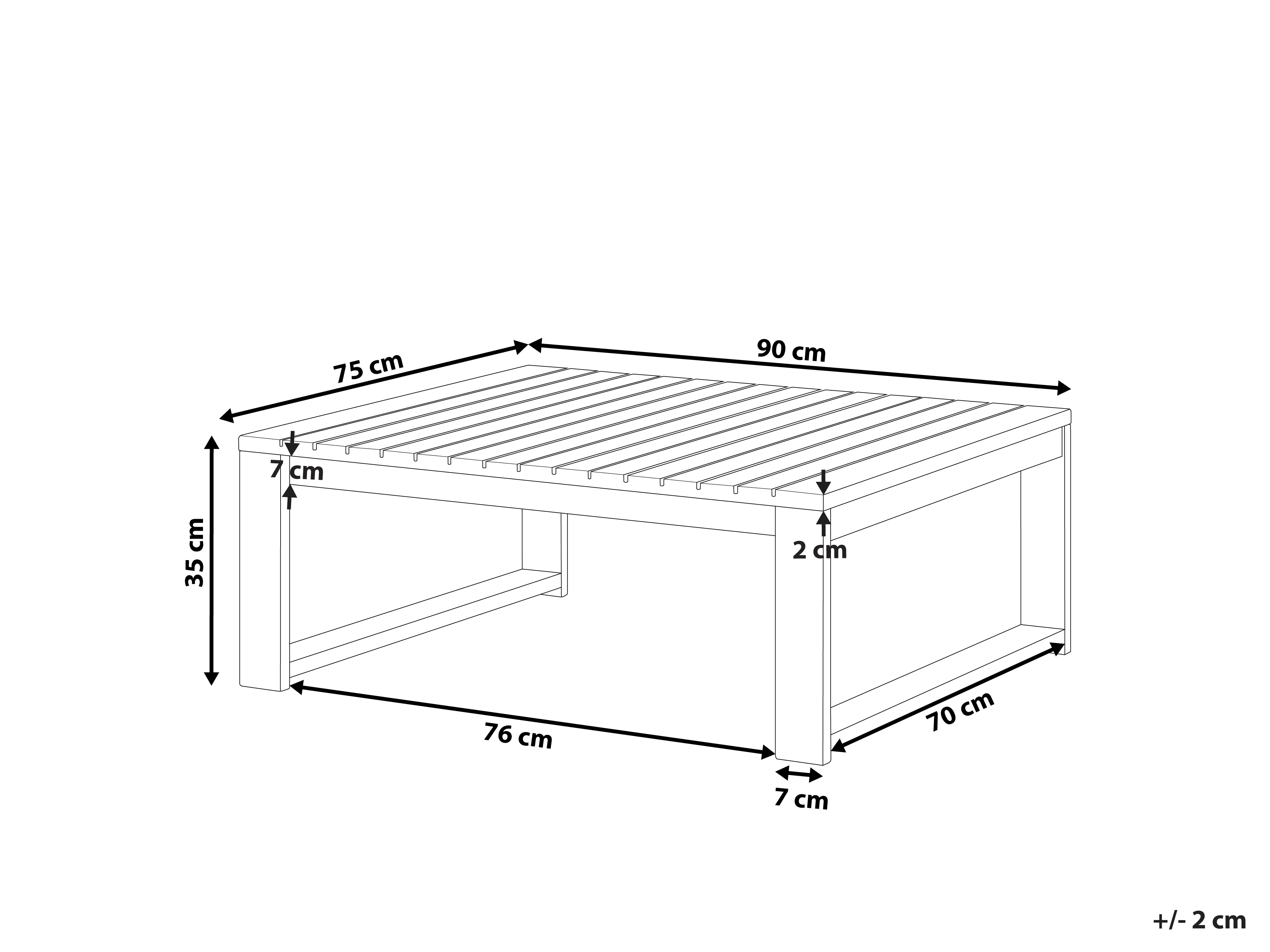 Tuin salontafel TIMOR 90 cm 75 cm Acaciahout Donkerrood