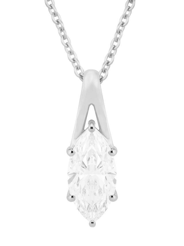 Brillant-Anhänger & Kette, 2.0 ct., Marquise-Cut, LG, Gold 585