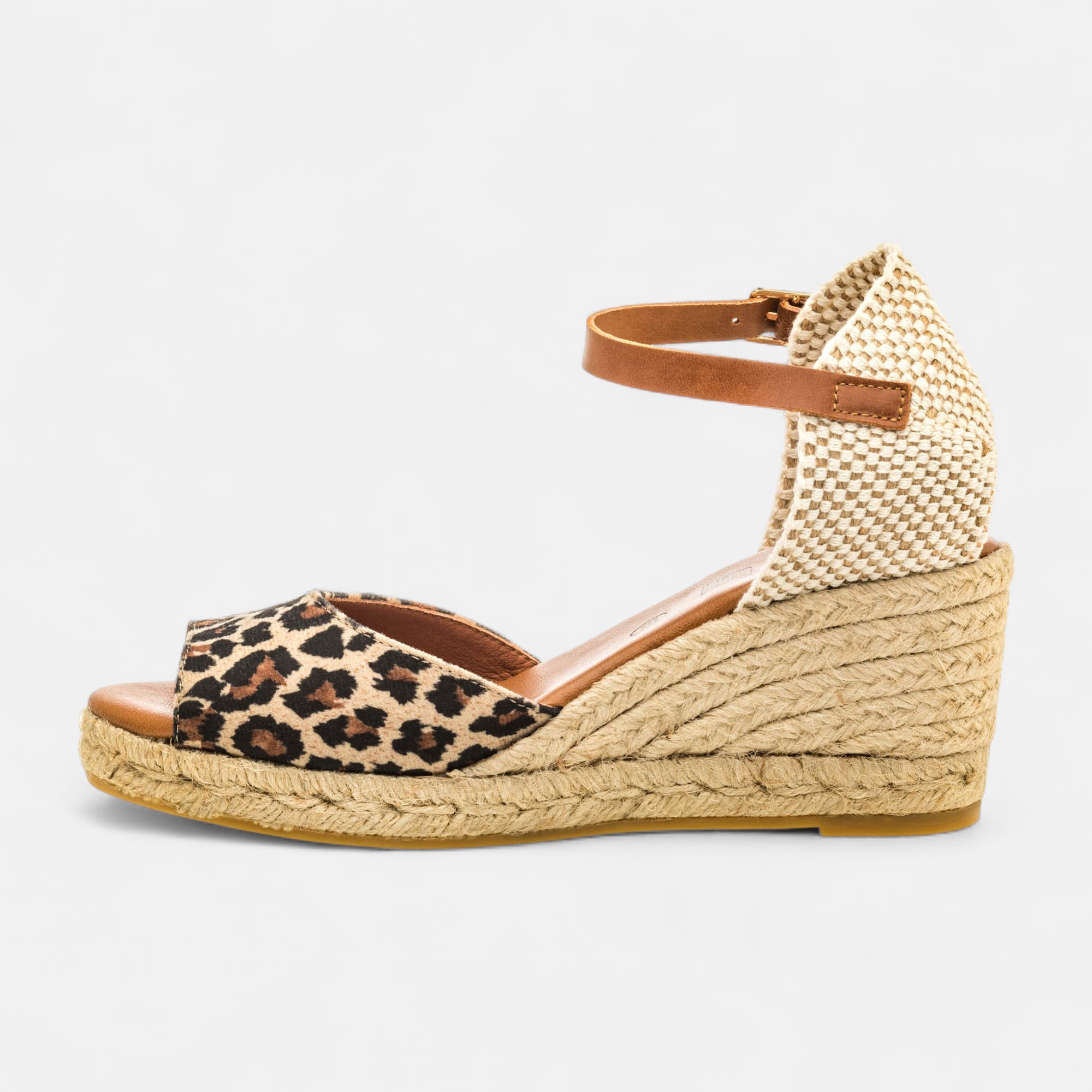 Espadrilles à talon compensé Femme camel
