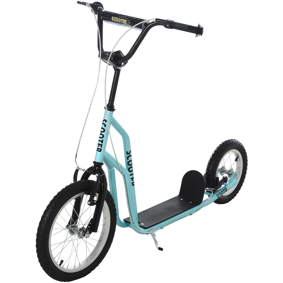 HOMCOM Kinderroller mit Handbremse blau