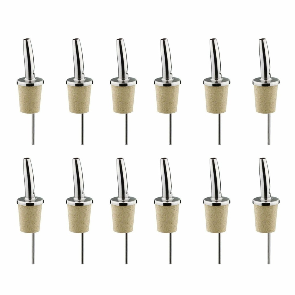 12 bouchons verseurs en inox et liège