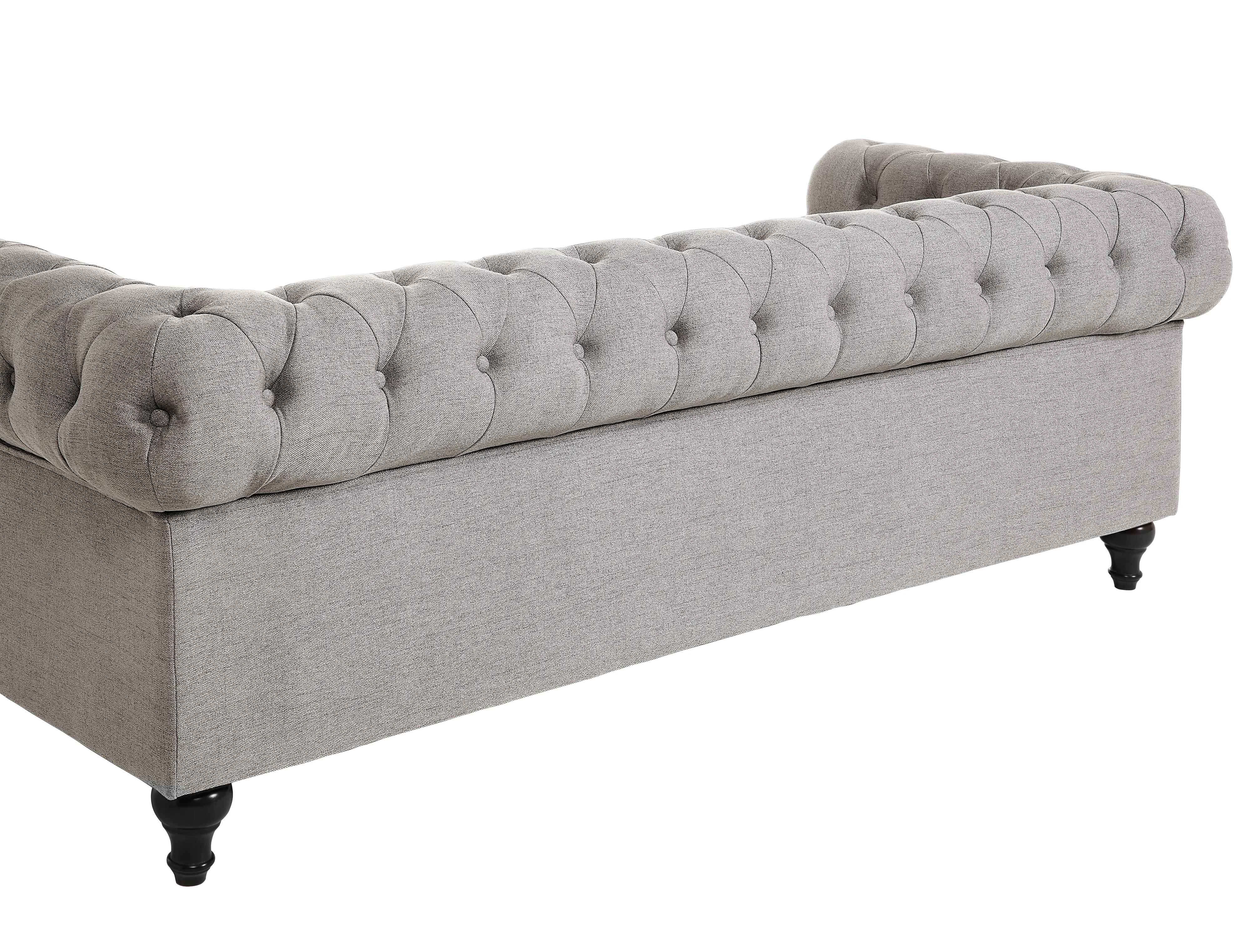 Bank 3-zits CHESTERFIELD Stof Lichtgrijs