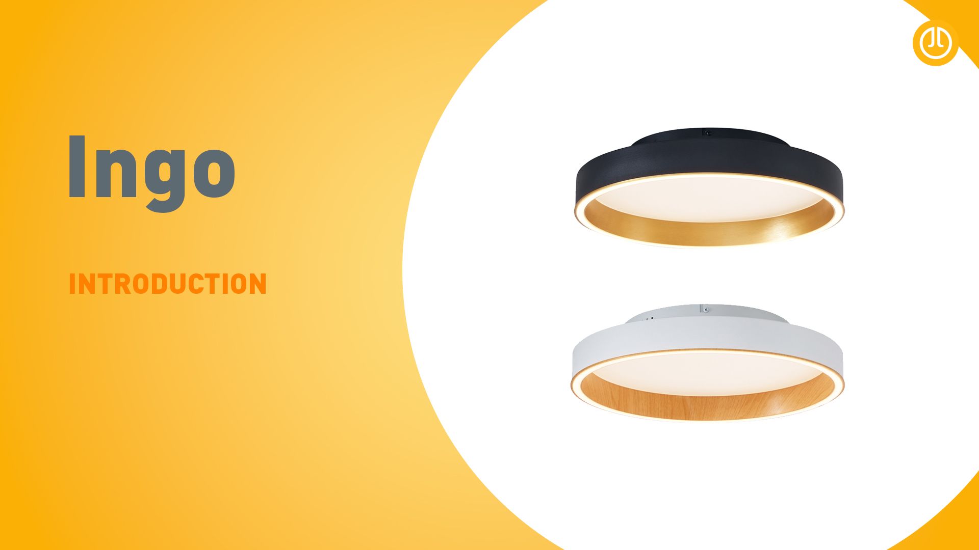 Design plafondlamp wit met hout 40cm incl. LED 3-way switch - Ingo
