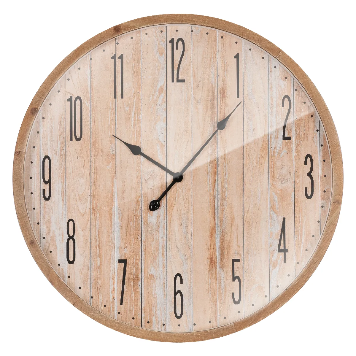 ECD Germany Horloge murale vintage Ø76 cm - Bois MDF et Verre