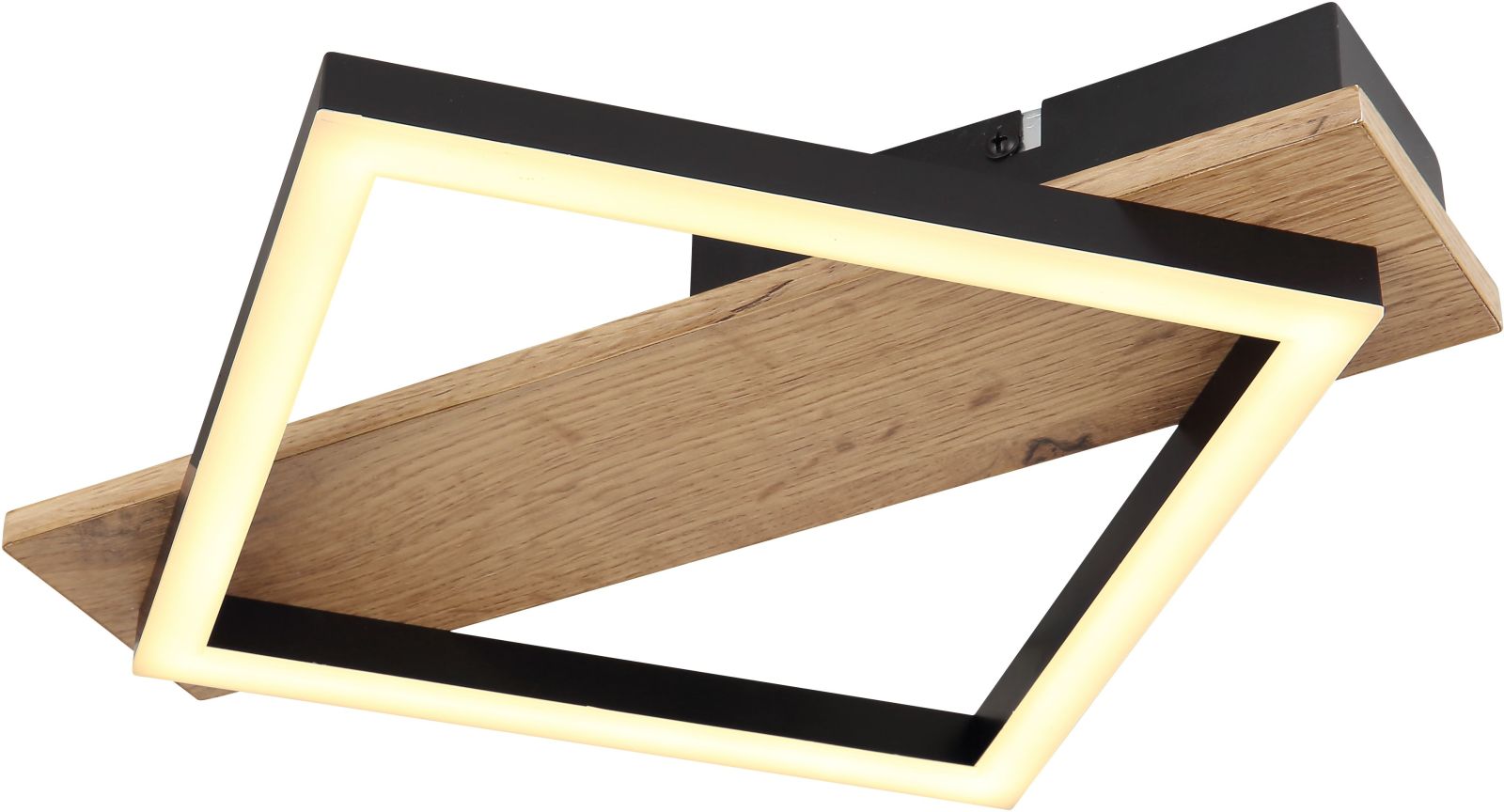 LED-Deckenleuchte - Holzoptik - schwarz matt - 33x31 cm