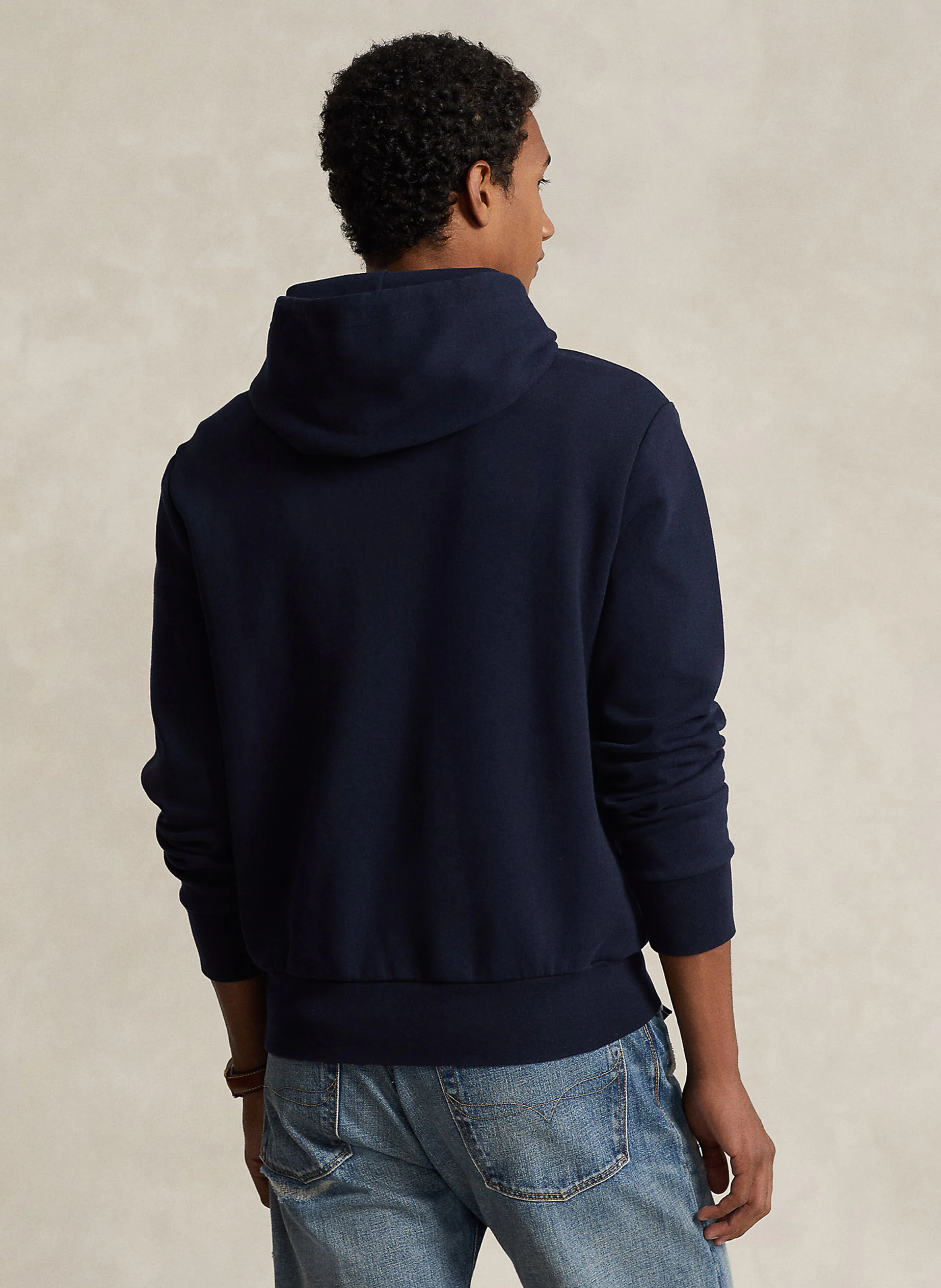 Sweat à capuche droit en coton mélangé | Bleu