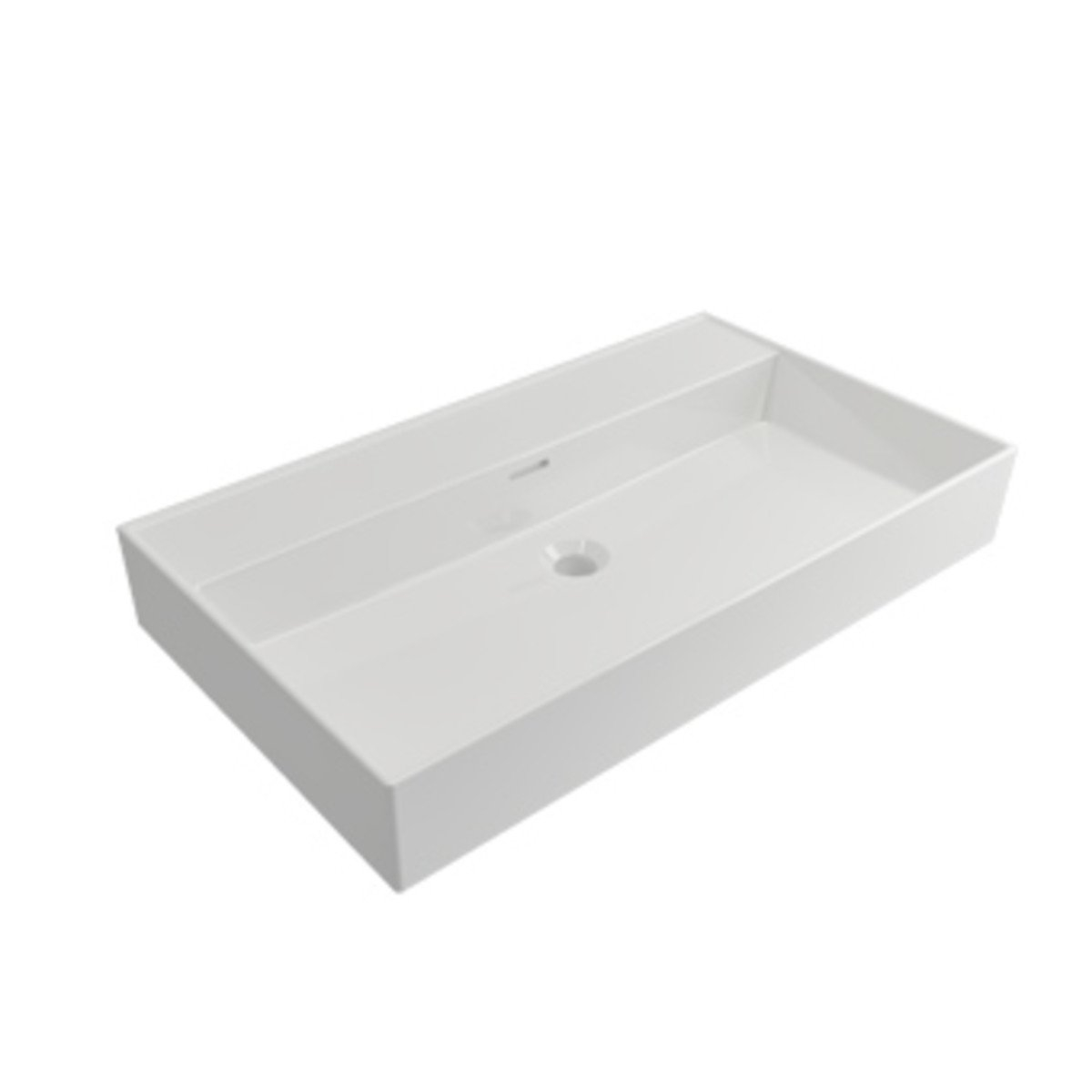 Plieger Kansas wastafel zonder kraangat met overloop 80x46.6cm glans wit
