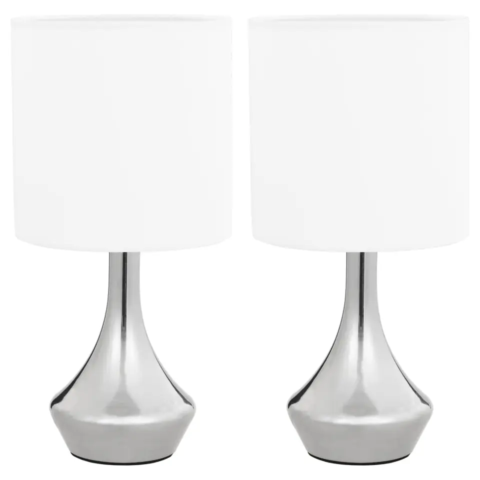 vidaXL - Tafellamp - Wit - Metaal - 2 stuks