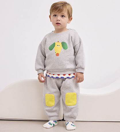 Bobo Choses Jogginghosen - Knieflicken - Heather Grey