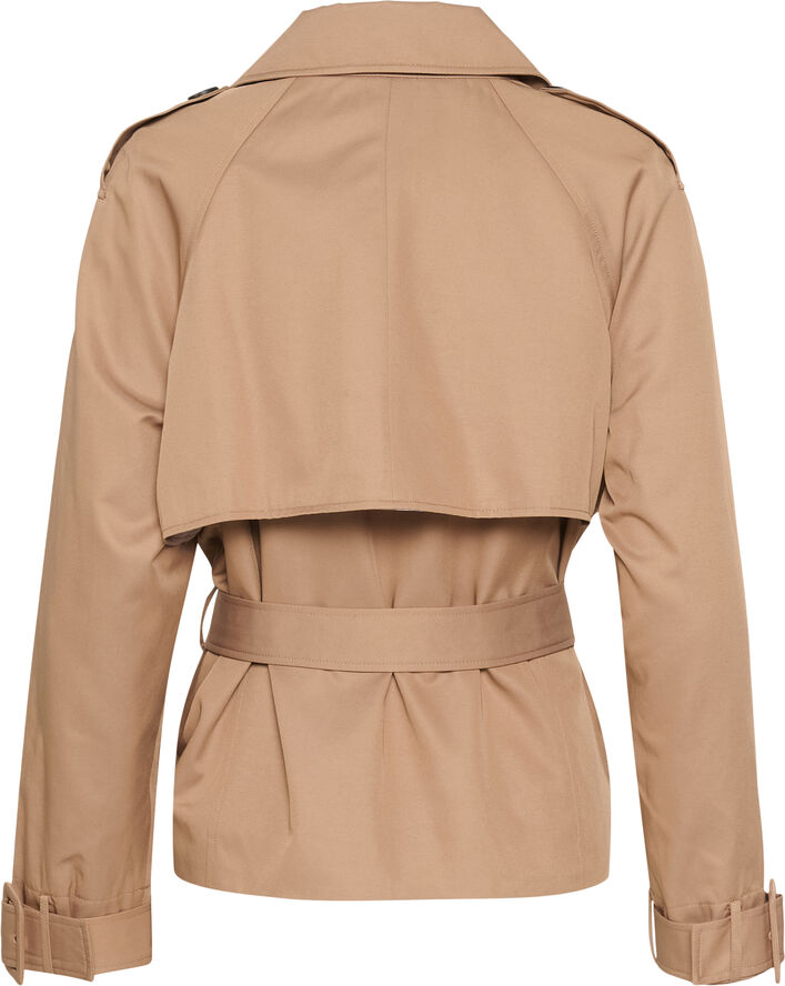 Cream CRRea Crop Trenchcoat Cinnamon swirl