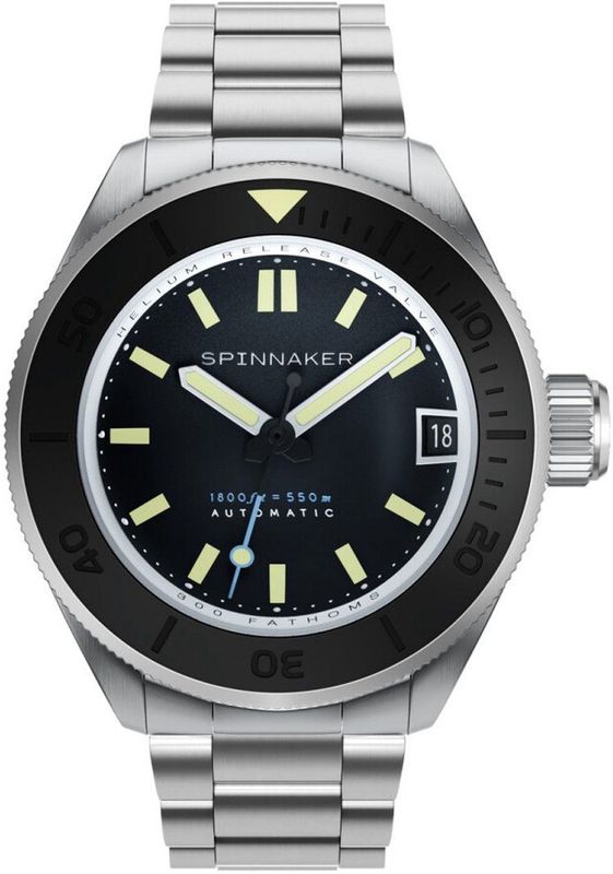 Spinnaker SP-5098-33 - Polshorloge - Zilver - RVS - Saffierglas - Zwarte Wijzerplaat