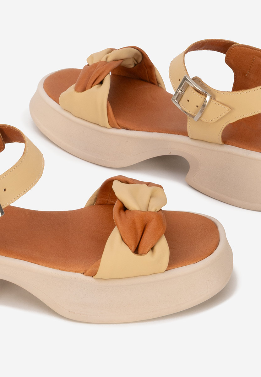 Sandales en cuir naturel brunes Maelissa