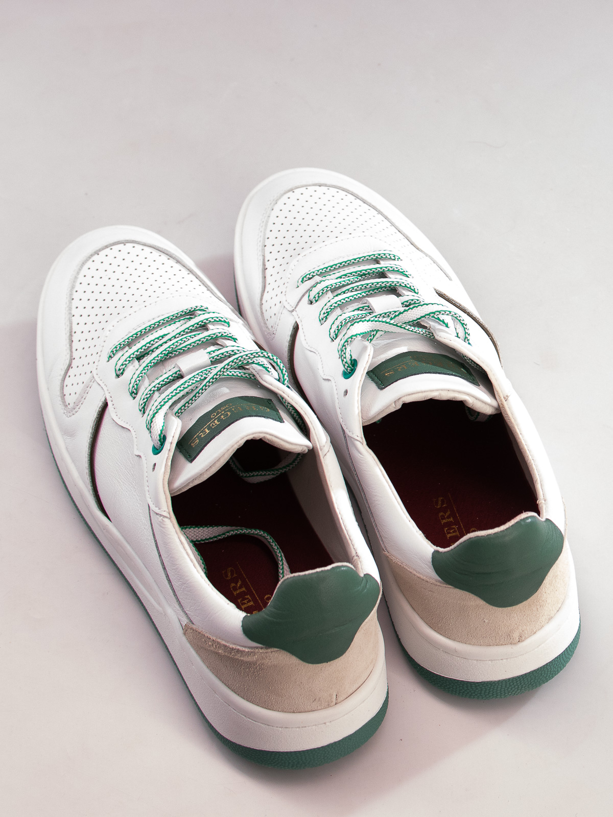 Gregers - Clay Leather White Green - Trapes Sko
