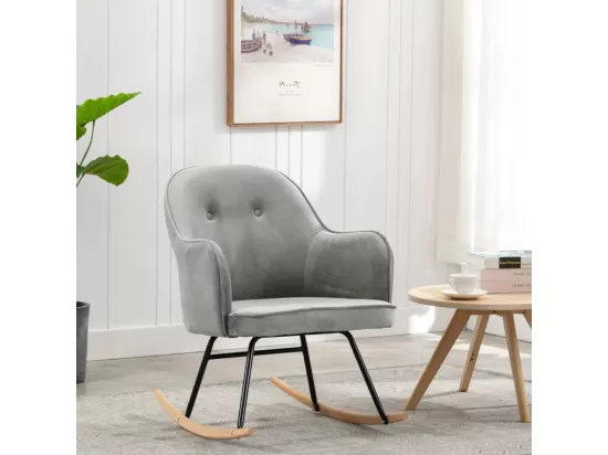 Chaise à bascule Gris Velours