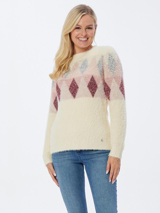 Pullover in Flausch-Lurexgarn