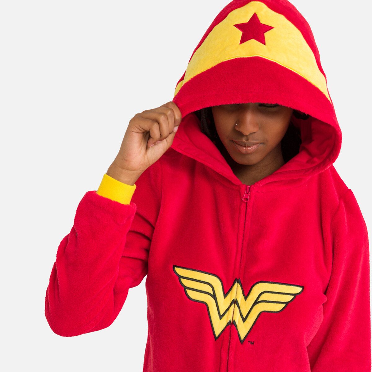 MULHER-MARAVILHA<br>Macacão super macio da Mulher-Maravilha dos Quadrinhos
