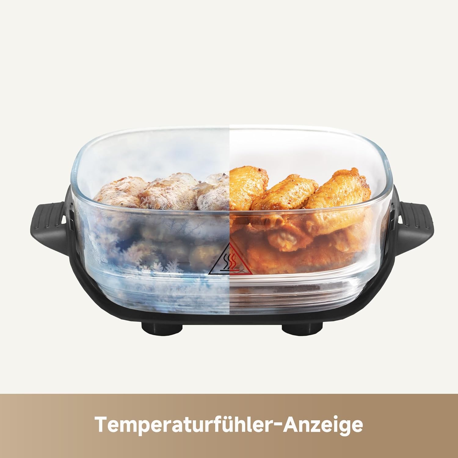 dreame Tasti AirFryer 5-in-1 tragbare Glas-Heißluftfritteuse, Zwei-Behälter-Setup (2,5 L + 4,5 L), 6 mm Borosilikatglas, 3D-Heißluft-Umwälzung, spülmaschinengeeignet, 360°-Panorama-Ansicht, abnehmbar