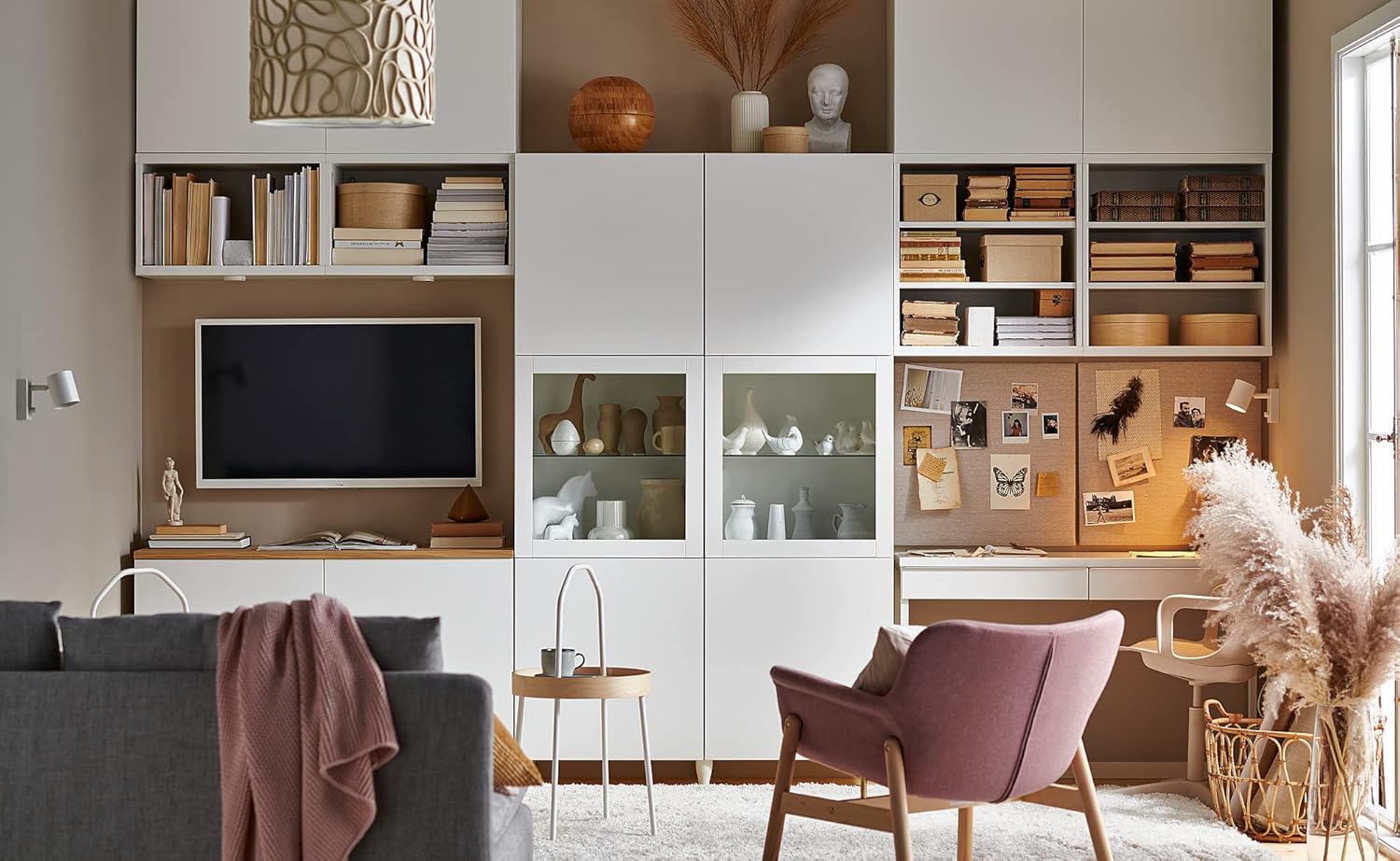 IKEA BESTÅ Aufbewahrungskombination mit Glastüren, 120 x 42 x 193 cm, weißes Lappviken/Sindvik weißes Klarglas