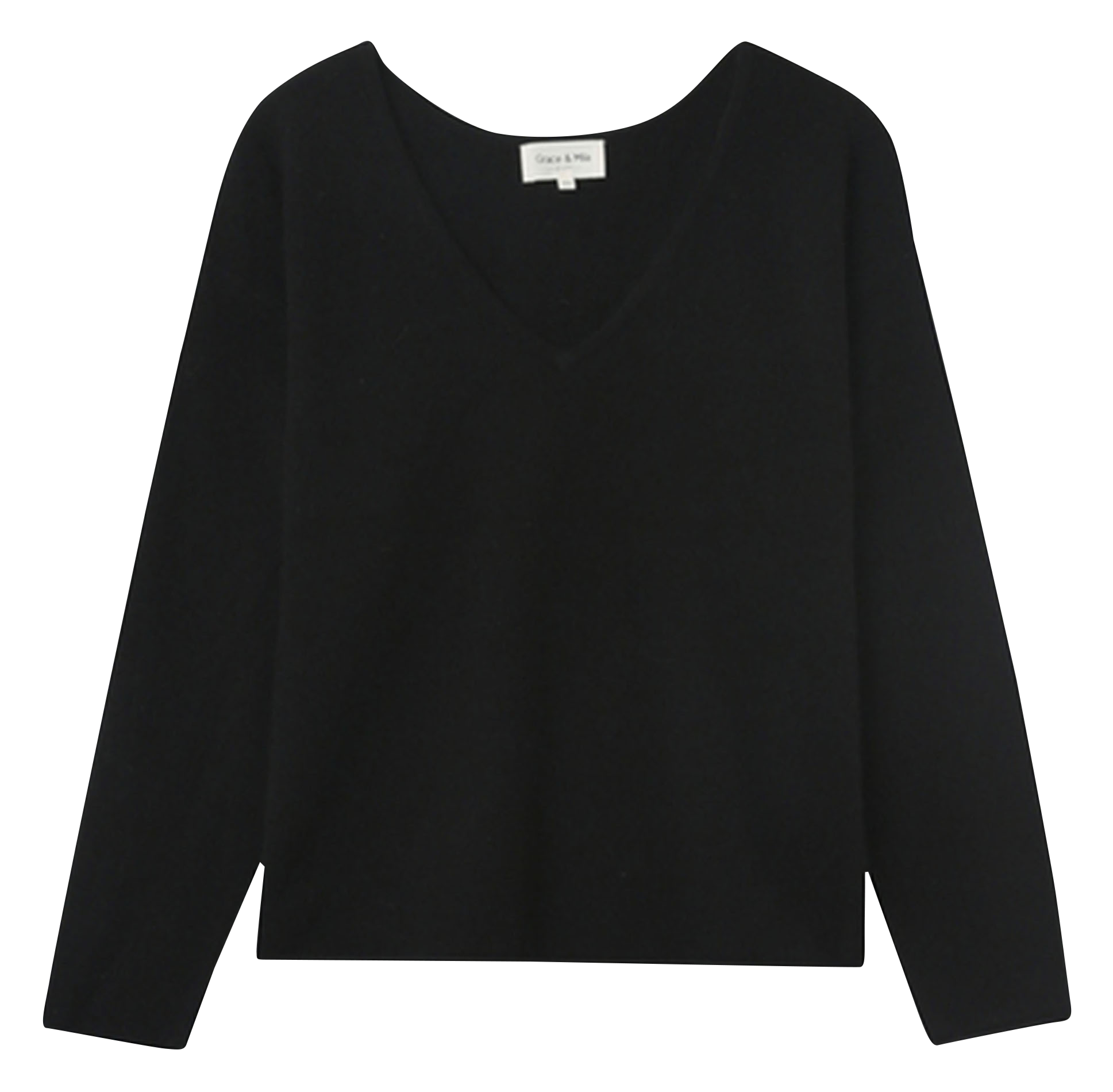 NAO - Pull col V ample en laine et cachemire mélangée | Noir
