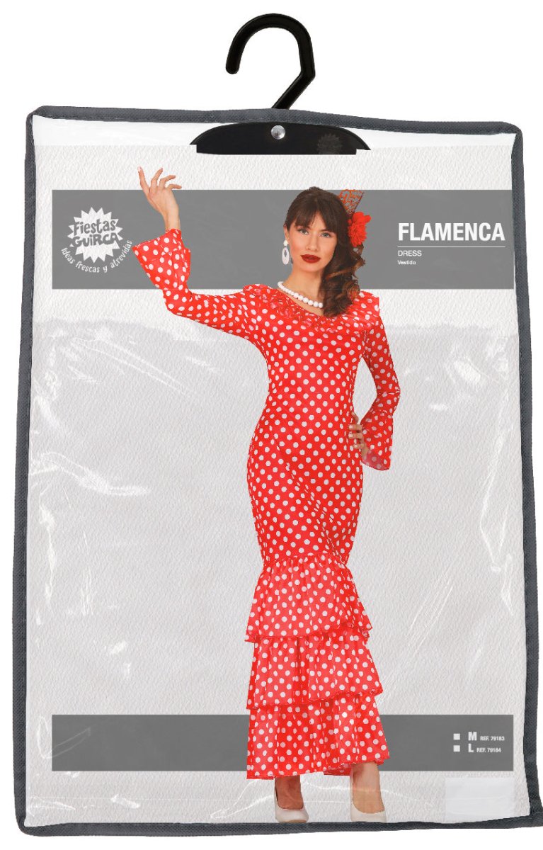 Spaanse Jurk Flamenco Witte Stippen