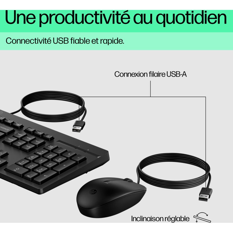 HP Ensemble combiné clavier et souris filaires 225