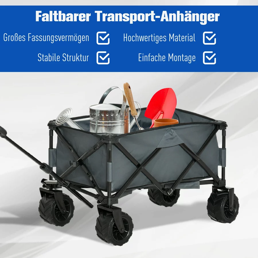 Outsunny Gerätewagen Geräumiges Design, das bis zu 70 kg tragen kann dunkelgrau