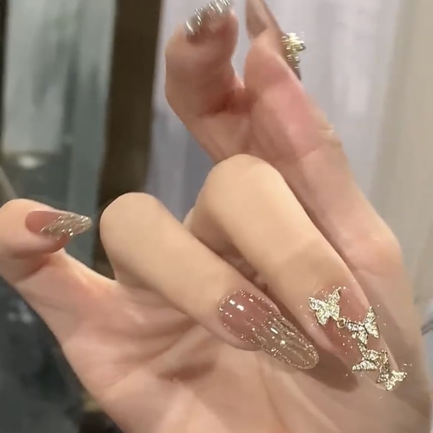 Klandail - Vlinder Glitter Druk Op Nagel