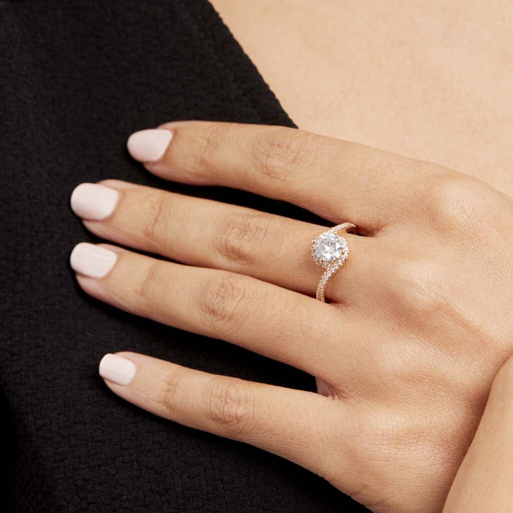 Bague Joisse Plaqué Or Oxyde De Zirconium