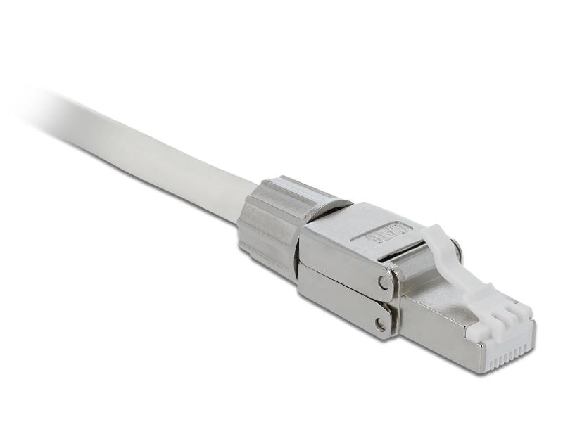 Delock Stecker RJ45 Cat.6 1 Stück, Grau, geschirmt, werkzeu Delock RJ45 Stecker Cat.6 STP werkzeugfrei
