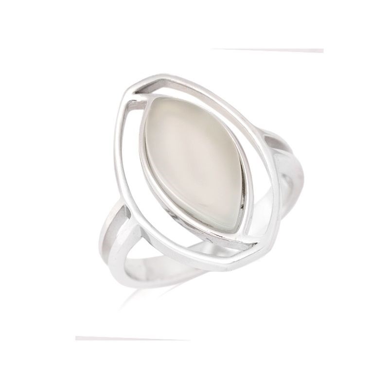 Bague Agate naturelle teintée aqua argent