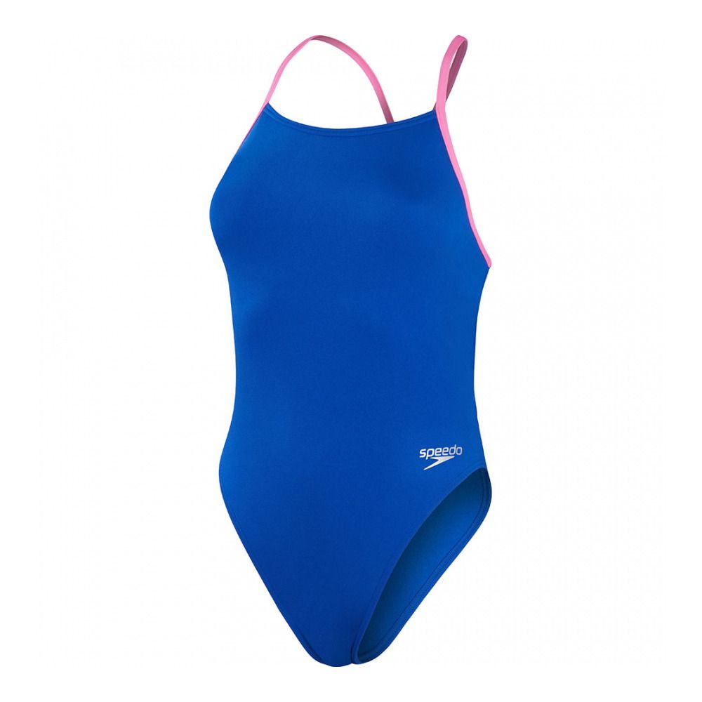 Speedo ECO+ SOLID LATTICE - Maillot de bain 1 pièce Femme blue/pink