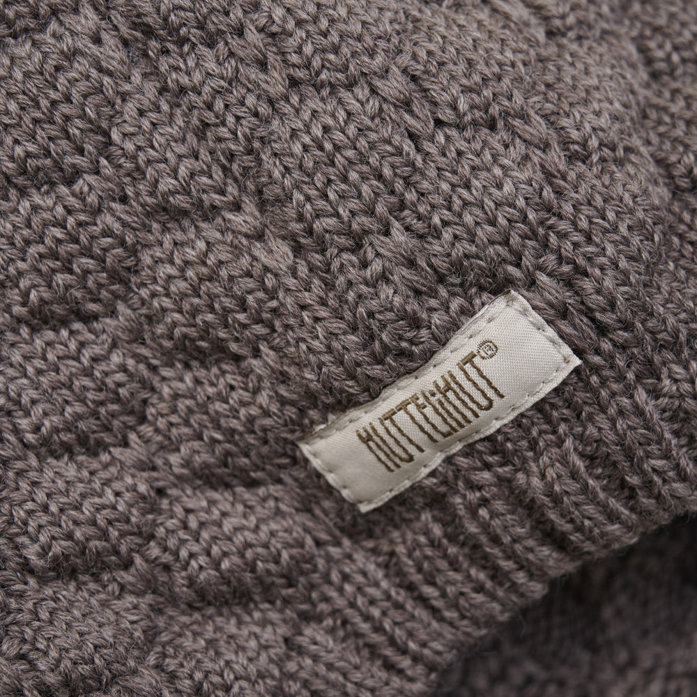Køb Huttelihut Brown Melange Bonnet Uld Strik Pompom