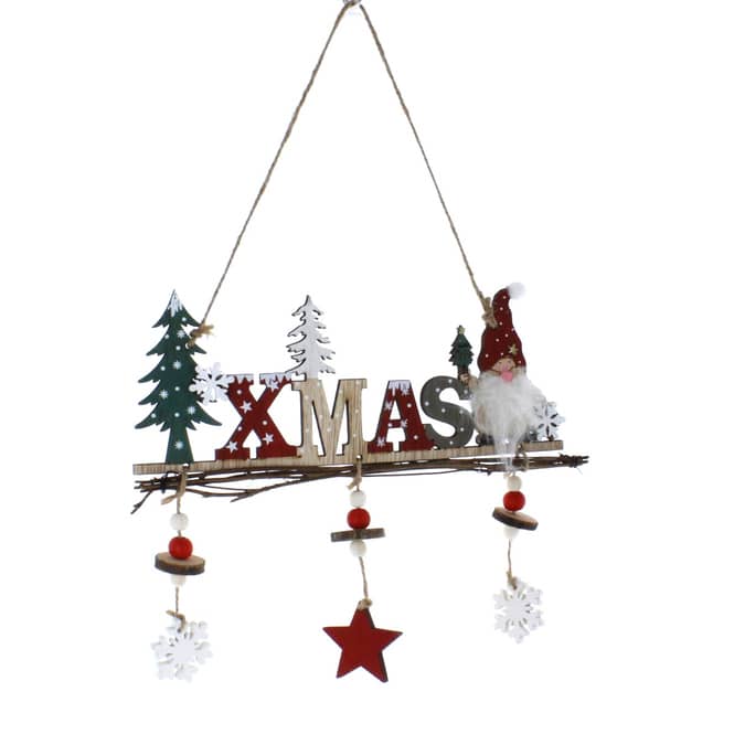 Dekohänger Xmas - aus Holz - ca. 39,5 x 3 x 36 cm