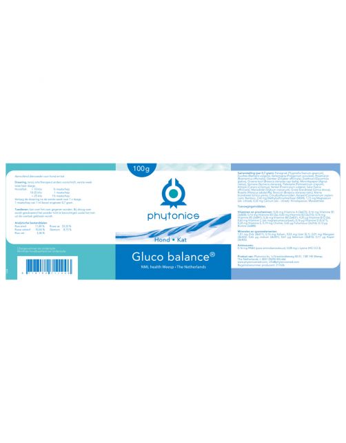 Phytonics Gluco Balance - Supplement - Suikerstofwisseling - 100 g Hond\/Kat
