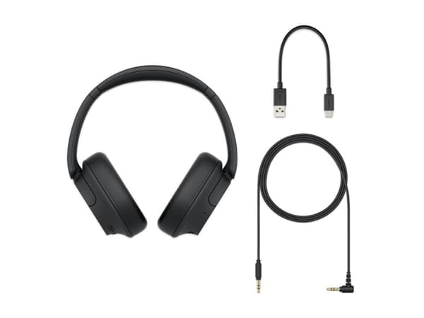 Sony WH-CH720N - Hodetelefoner med mikrofon - full størrelse - Bluetooth - trådløs, kablet - aktiv støydemping - 3,5 mm jakk - svart