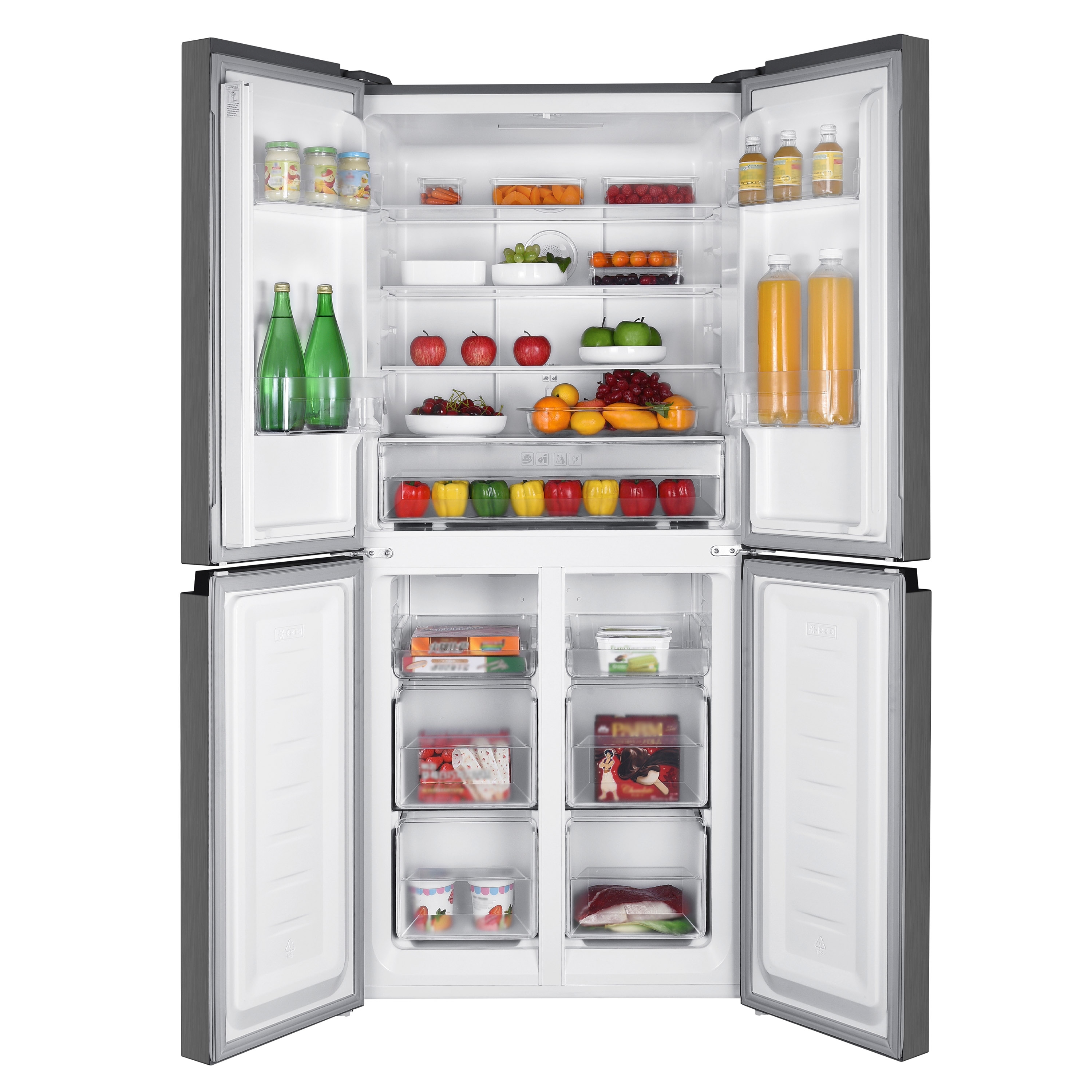 Kühlschrank mit Gefrierer 362L silbergrau