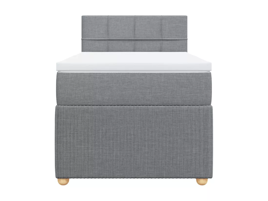 Sommier à lattes de lit et matelas Gris clair 90x190 cm Tissu