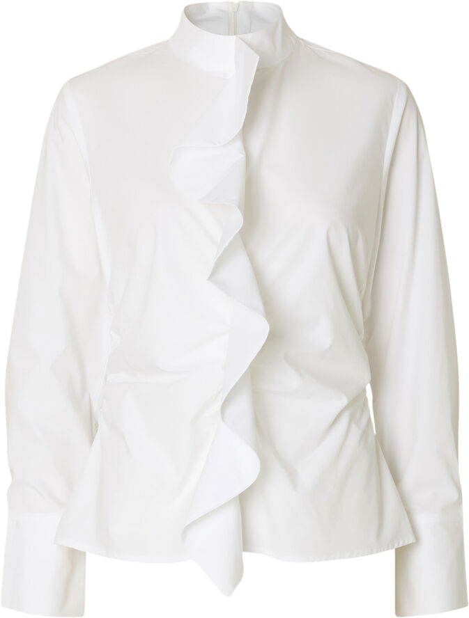 Selected Femme SLFDELIA LS HIGH NECK SHIRT Hvid