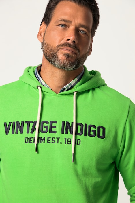Hoodie, Sweat, Kapuze, Vintage Indigo Stickerei, bis 8 XL