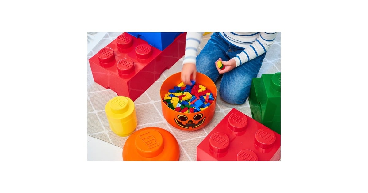 Room CopenhagenLEGO Storage Head 'Pompoen', groot opbergdoos  (Oranje/zwart)