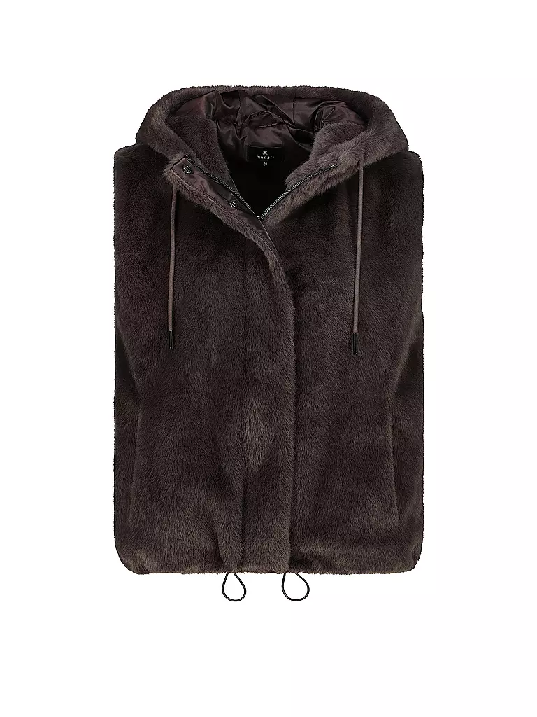 MONARI Gilet in Felloptik braun