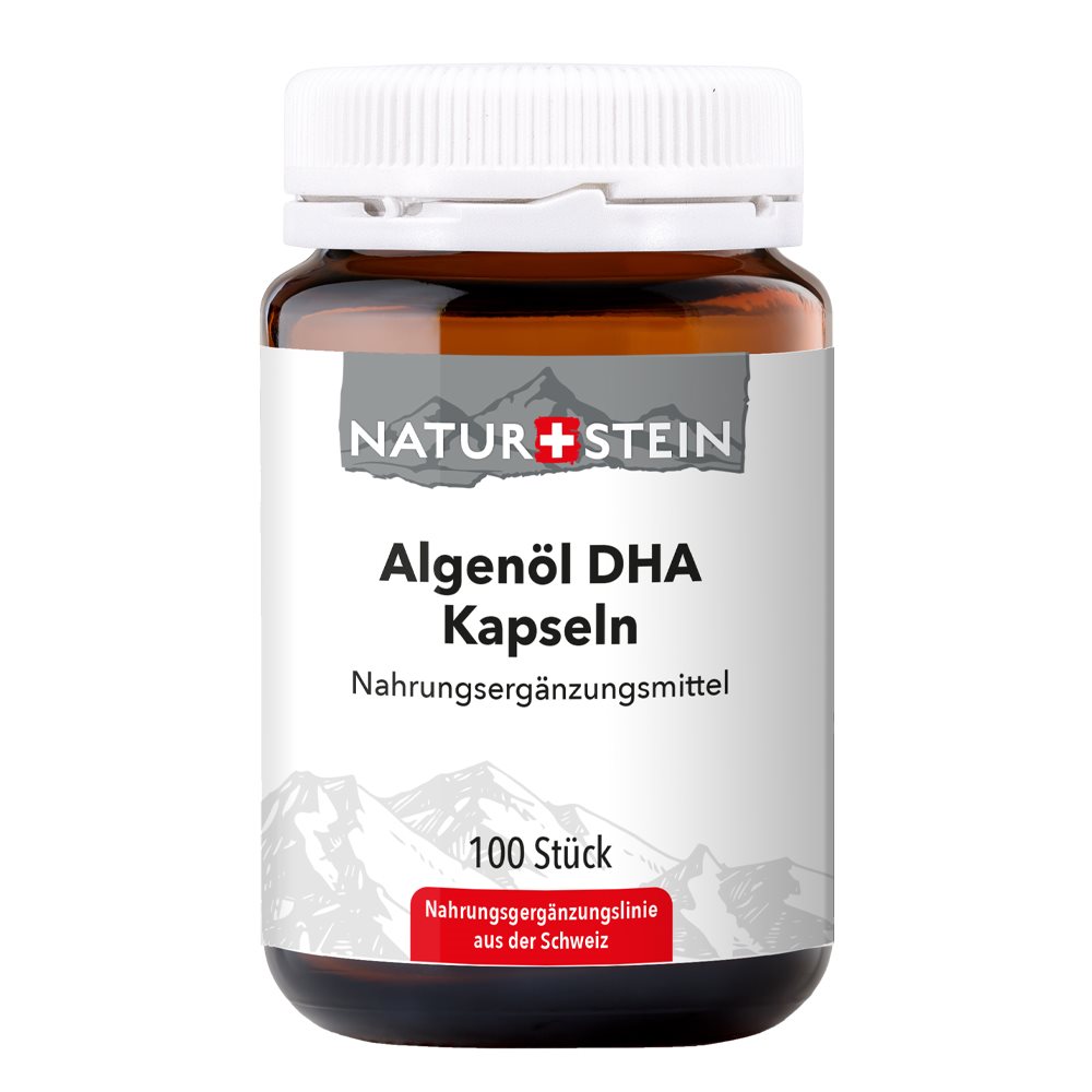 NATURSTEIN Algenöl DHA<br>100 Stück, Glas, Kapsel