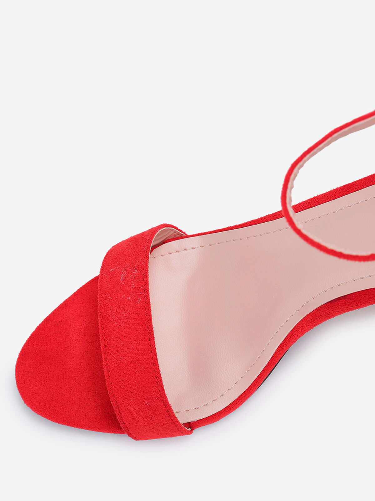 Sandales à brides et talon carré- Rouge