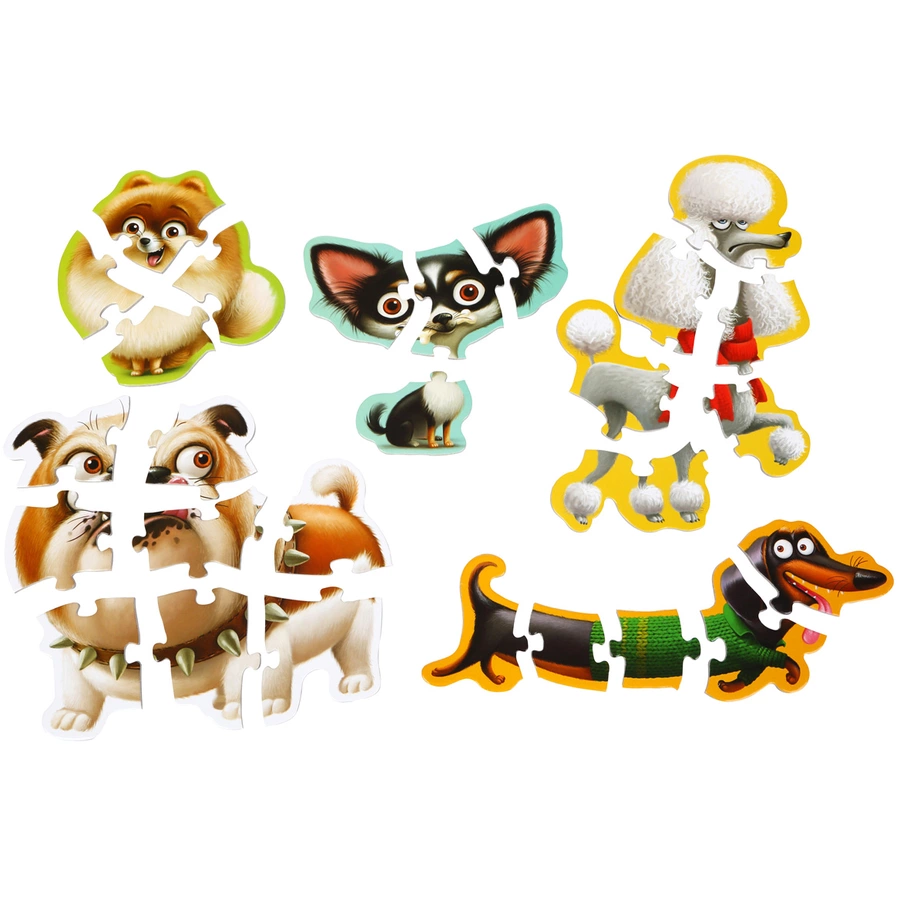 Cubika Puzzles 5 in 1 Hunde