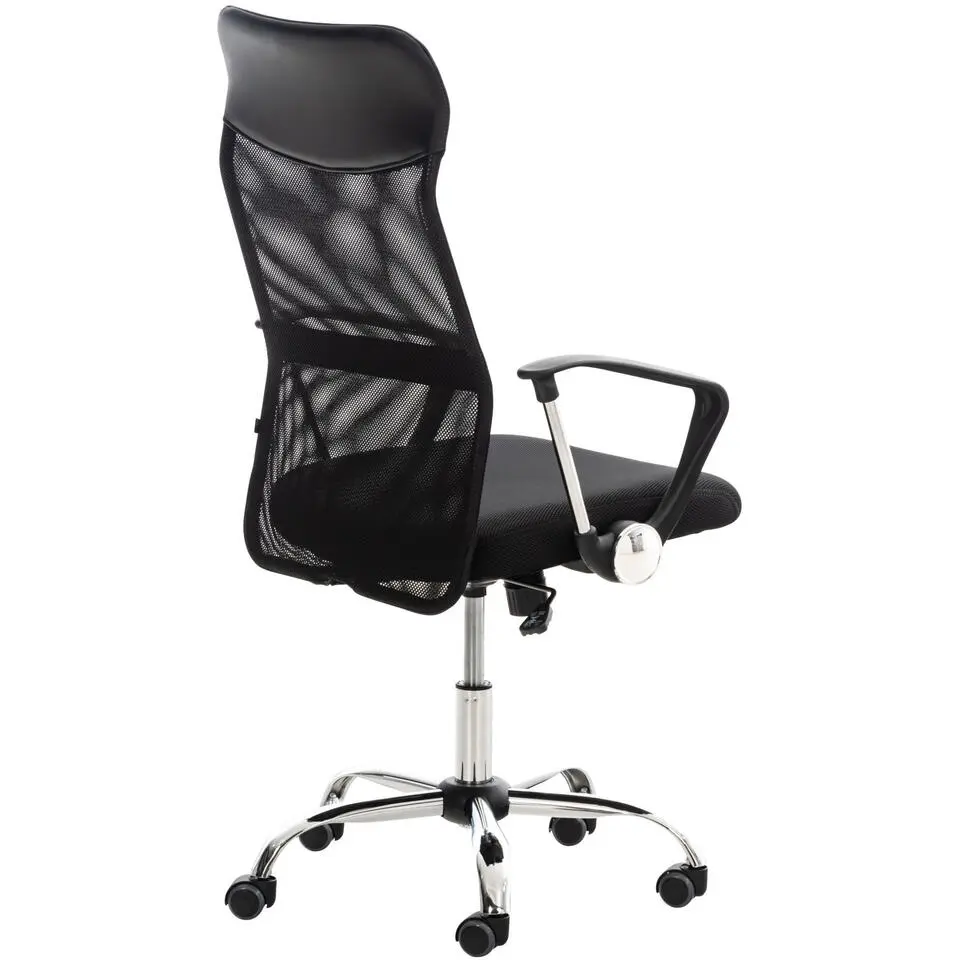 CLP Bureaustoel Washington chroom Frame - Kunstleer - zwart