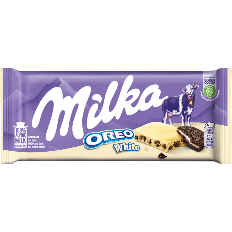 Milka Chocoladereep Oreo wit